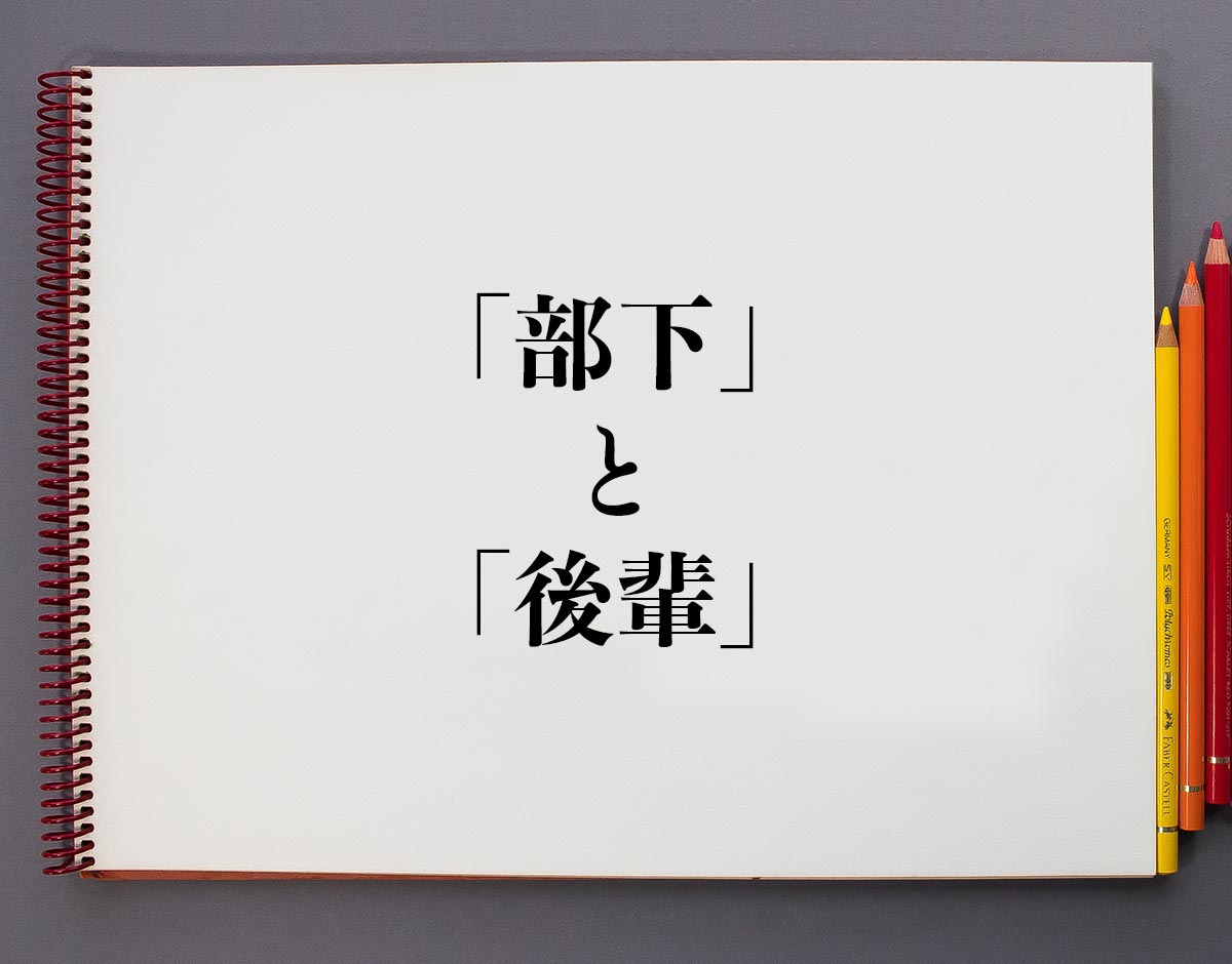 「部下」と「後輩」の違い