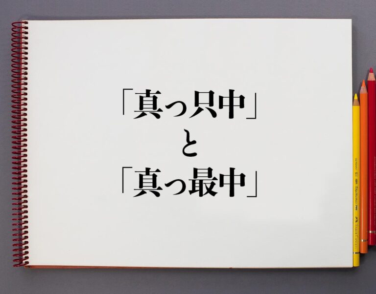 「真っ只中」と「真っ最中」の違いとは？分かりやすく解釈 | 意味解説辞典