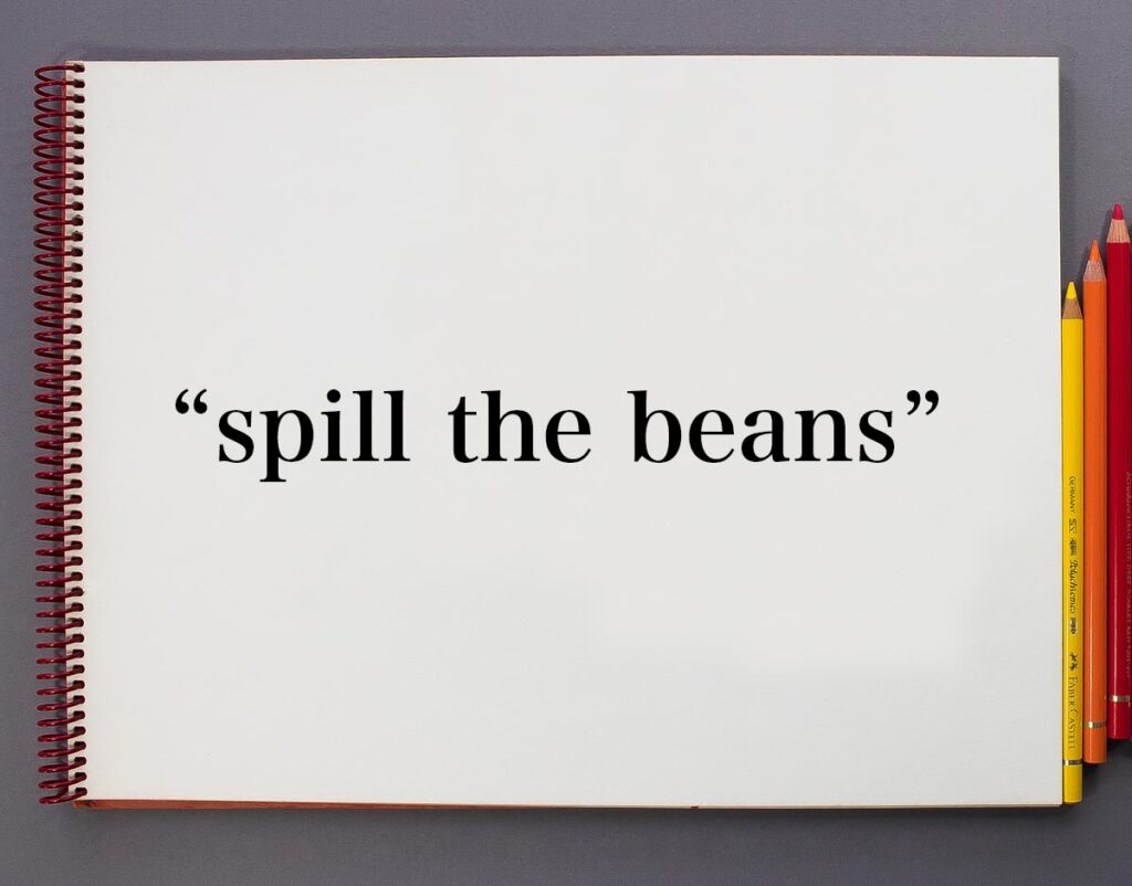 「spill the beans」とは？意味や言葉の使い方、概要(元ネタ)など 意味解説辞典