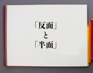 「反面」と「半面」の違いとは?分かりやすく解釈 | 意味解説辞典