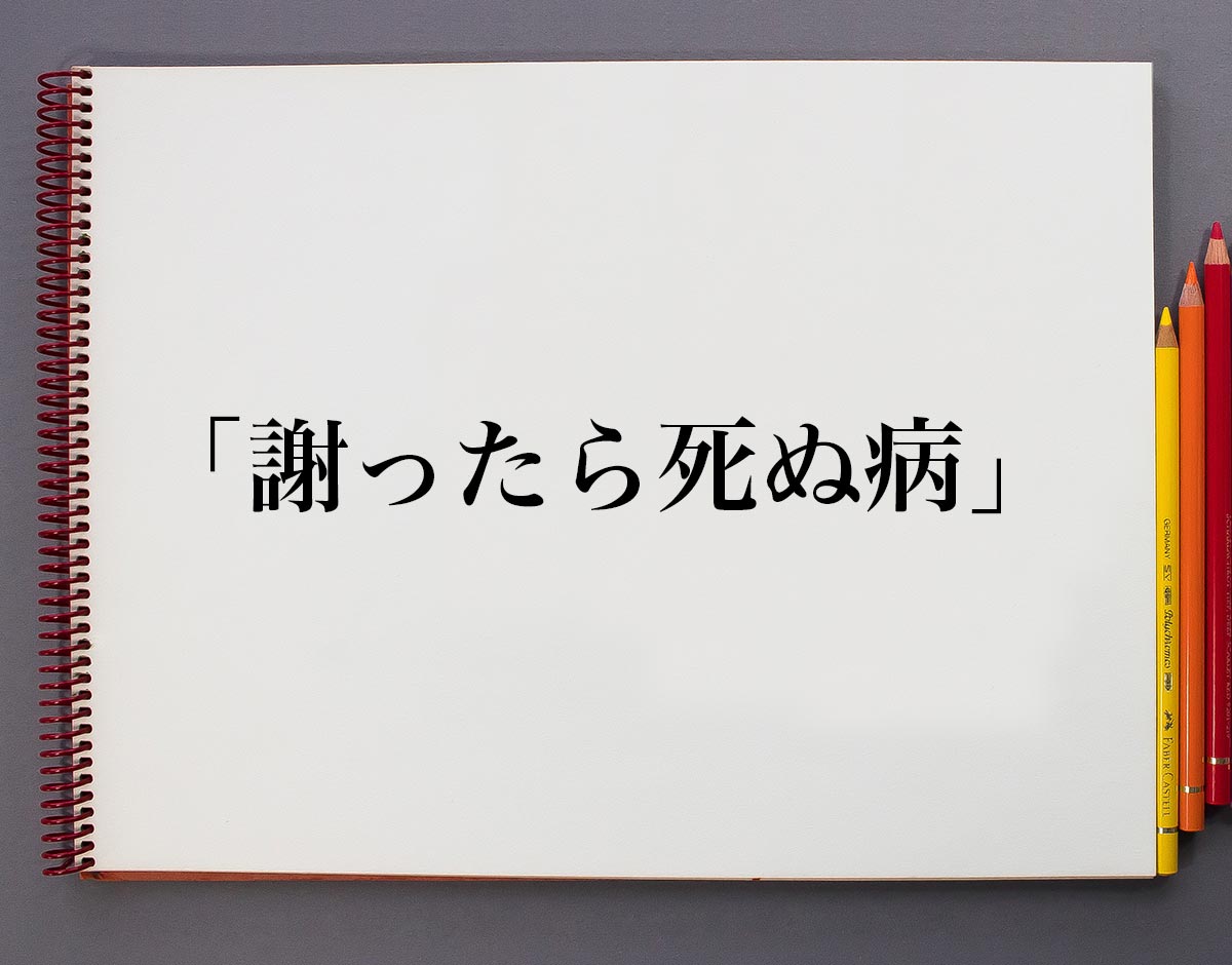 謝ったら死ぬ病 とは 意味や言葉の使い方 概要 元ネタ など 意味解説辞典